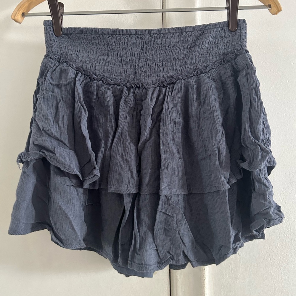 Hollister Charcoal Smocked Skirt